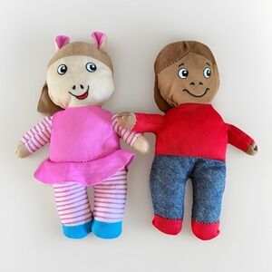 Arthur Plush Dolls 2024 Francine Frensky & D.W. Read 9" Stuffed Toys Set